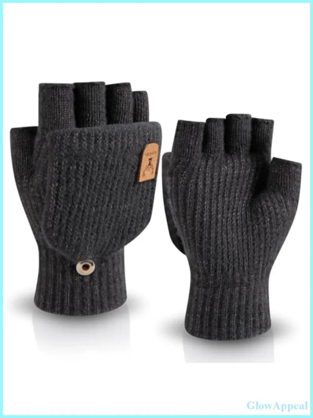 Convertible Fingerless Gloves Winter Knit Half Mittens Touch Screen